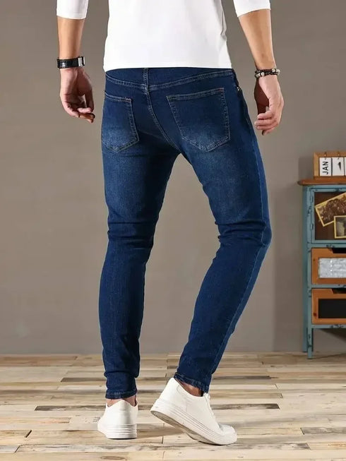 Mens Slim Fit Classic Skinny Jeans for Casual Street Style
