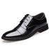 Stylish Pointed Toe British Lace-Up Patent Dress Shoes for Men - Breathable Business and Wedding Formal Footwear