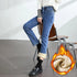 Women's Winter Fleece Warm Jeans Retro Slim Straight Denim Pants