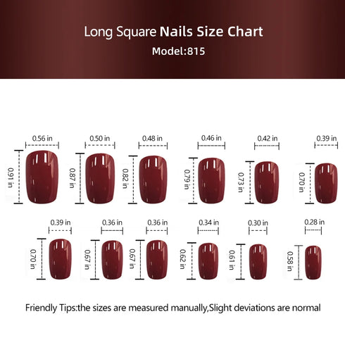 24pcs Glossy Medium Square Press On Nails in Demitint Series, Solid Color Reusable False Nails with Jelly Stickers for Effortless Nail Art