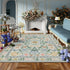 Floral Style Living Room Carpet Machine Washable Large Area Decorative Rug
