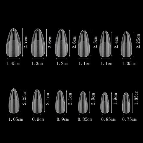 120Pcs Clear Frosted Stiletto, Almond, and Square Fake Nails - Full Coverage Gel X Coffin Manicure Tips for Stunning Autumn Nails