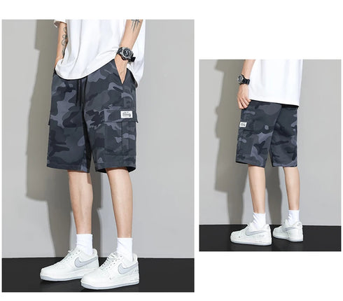 Summer Camouflage Cargo Shorts Men Pocket Casual Outdoor Pants