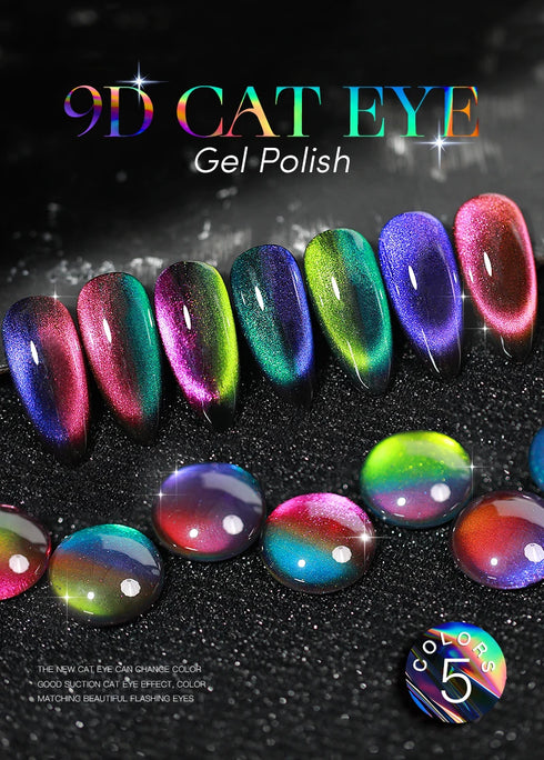 Magnetic Cat Eye Nail Gel Polish - 15ml 9D Shiny Galaxy Effect Soak Off Varnish for Stunning Nail Art, Long Lasting Manicure Essential