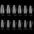 120Pcs Clear Frosted Stiletto, Almond, and Square Fake Nails - Full Coverage Gel X Coffin Manicure Tips for Stunning Autumn Nails