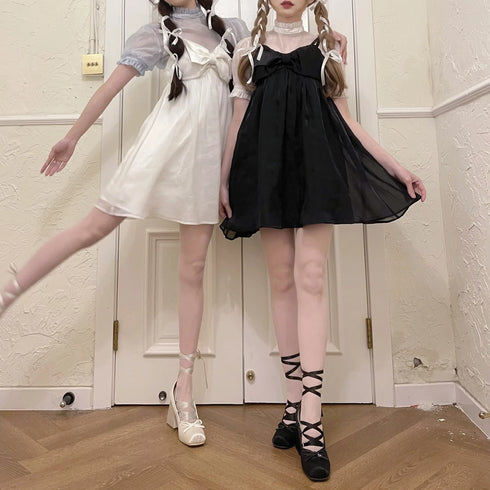 Elegant Chunky Heels Lolita Pumps for Women - Lace-Up Ballet Style Single Shoes for Spring and Autumn Parties, Fashionable French-Inspired Footwear with Square Toe and Super High Heel