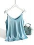 Spaghetti Strap Satin Silk Tank Top Women Sleeveless Halter V Neck Camisole Summer Casual Cami