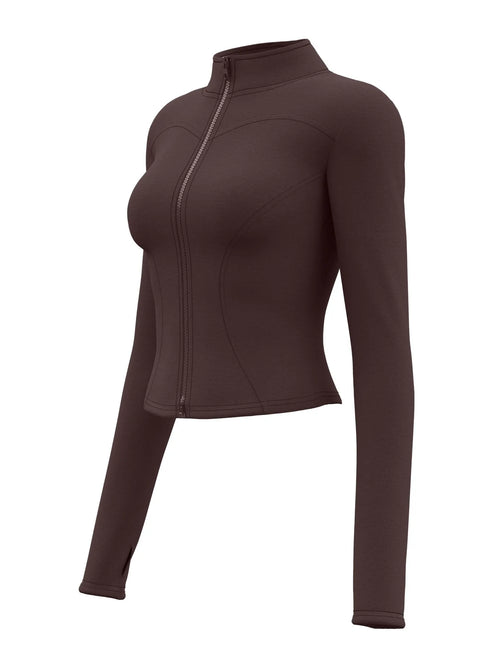 Waist Slimming Training Top Women’s Tight Stand Collar Zipper Fitness Yoga Shirt