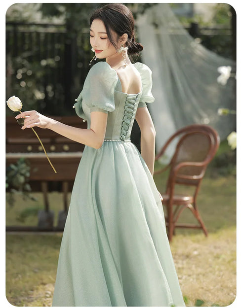 Bridesmaid Dress Elegant Tulle With Bow A Line Long Dress For Wedding Party Celebration Bridesmaid Dresses