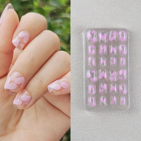 Sparkling Purple Glitter Kids Press-On Nails - 24-Piece Gradient Fake Nail Art Tips for Short Full-Cover Fun and Creative Nail Designs for Girls