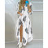 Bohemian Style Ankle-Length Maxi Dress with Long Sleeves for Women