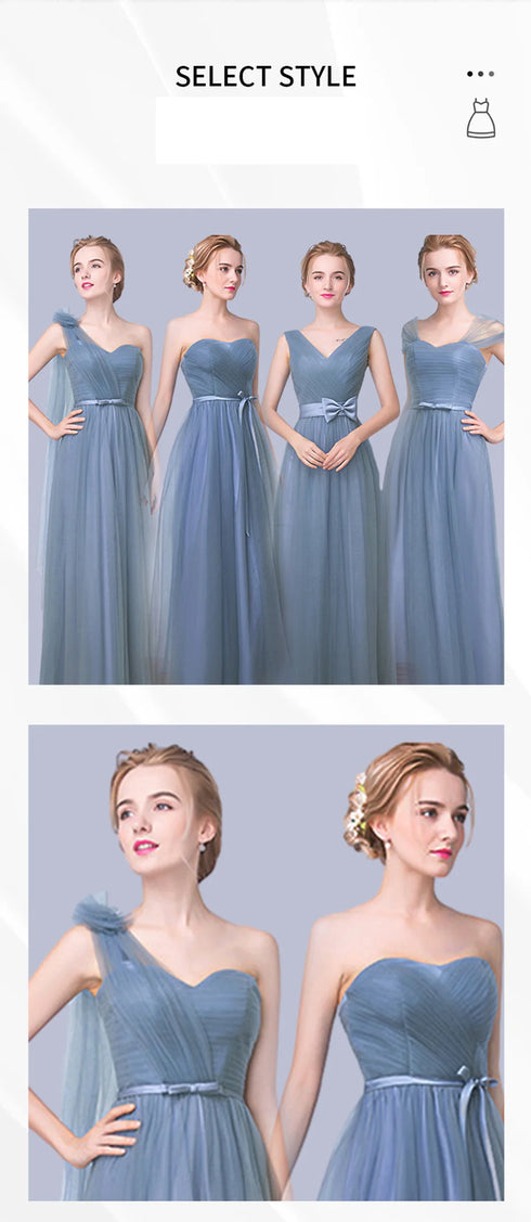 Elegant Sleeveless Tulle A-Line Bridesmaid Dress With Satin Belt And Lace Up Bow For Weddings