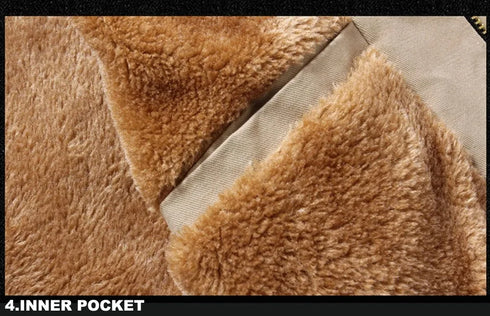 Men's Thickened Warm Fleece Aviator Jacket for Autumn and Winter - Casual Solid Color Zipper Baseball Outerwear in Large Sizes M-5XL