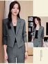 Chic Women's Office Suit Set: Long Sleeve Double Breasted Short Tops with Slim High Waisted Pencil Pants for Spring Fashion