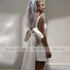 Short Wedding Dress Column Big Bow Civil Gowns Mini Bridal