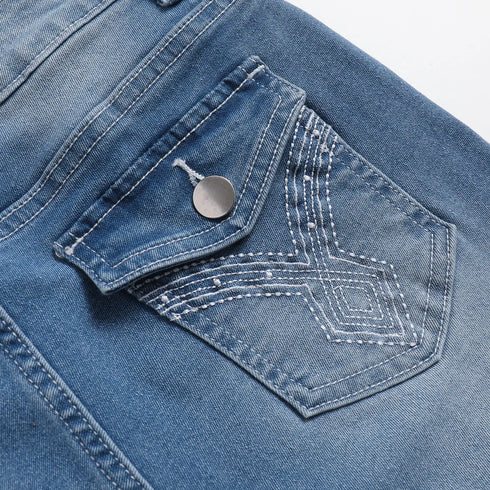 Women's Stretch Boot Cut Jeans Slim Fit Hip-Lifting Denim Trousers