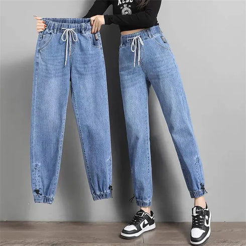 High Waist Denim Harlan Pants for Women Casual Ankle Length