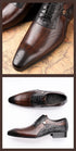 Handmade Men's Wedding Dress Brogue Shoes Genuine Leather Lace-Up Casual Fashion Footwear