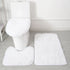 3 Piece Solid Color Bathroom Carpet Set Non-Slip Toilet Lid Cover Rugs Kit