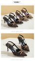 Women Pointed Toe Metal Buckle High Heel Anti Slip Sandals