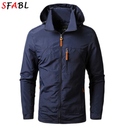 Men's Lightweight Waterproof Windbreaker Jacket for Outdoor Activities - Breathable Tactical Coat for Hiking, Camping, and Sports