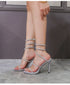 Rhinestone Snake Stiletto Gladiator Sandals For Wedding