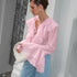 Summer Ruffle V Neck Long Sleeve Tops Casual Party Tees for Women