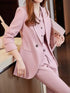Chic Korean Fashion Women's 3-Piece Blazer Suit Set with Long Sleeve Vintage Jacket and Vest + Slim Straight Pencil Pants for Elegant Business Outfits