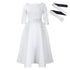 Elegant Women Party Dresses A Line with Waist Belt for Classy Office and Wedding Guests