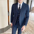 ( Jacket + Vest + Pants ) Prom Groom Tuxedos Male Wedding Suits 3Pcs Set Men's Striped Casual Business Suit