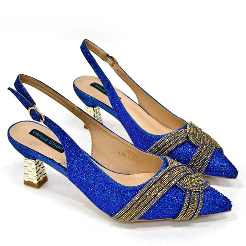 Italian Design Texture Shoes And Bags Rhinestones High Heels