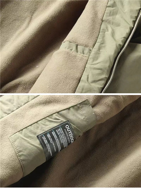 Fleece Lined Waterproof Jacket for Men – Warm Outdoor Hiking and Trekking Windbreaker with Hood for Spring and Autumn Adventures