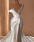 White Elegant Strapless Mermaid Wedding Dresses Pearl Sequins Bridal Gowns Custom Made Dresses