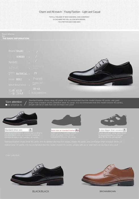 Men Breathable Leather Shoes Soft Sole Business Casual Footwear