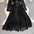 Hepburn Elegant Long Tweed Dresses Women Autumn Party Luxury Robe