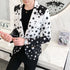Star Print Slim Fit Men's Club Dress Groom Tuxedo Formal Wedding Prom Suit Jacket