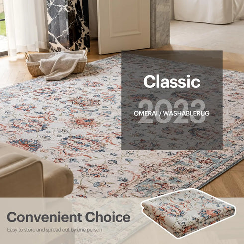 Washable Faux Wool Rug for Bedroom Living Room Kitchen Dining Room Non-Slip Home Decor Carpet Modern Art Design