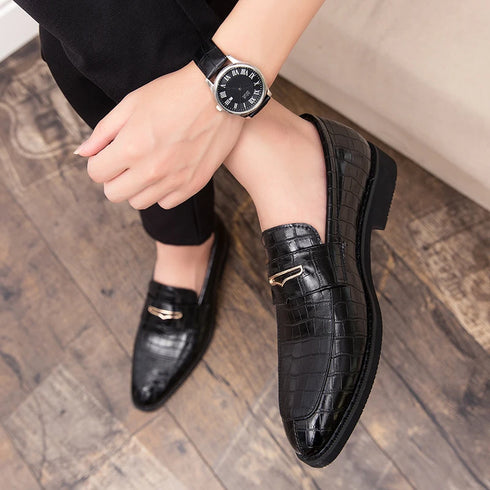 Stylish Italian Leather Penny Loafers for Men - Classic Dress Shoes for Weddings and Formal Events, Available in Big Sizes 38-48