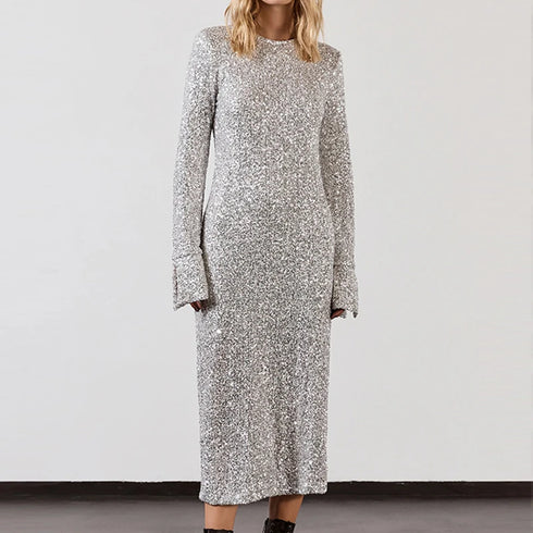 Elegant Sequins Glitter Party Dress For Formal Occasion Women