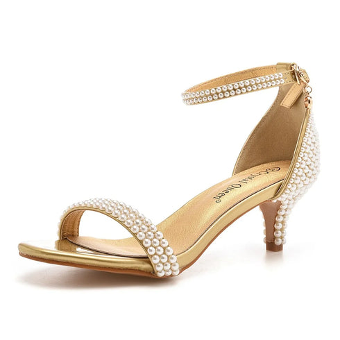 Elegant Beaded Open-Toe Sandals with Thin Heels for Weddings and Parties