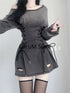 Fairycore Grunge Goth Corset Dress Women Aesthetic Streetwear Bodycon Y2k Indie Clothes