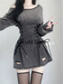 Fairycore Grunge Goth Corset Dress Women Aesthetic Streetwear Bodycon Y2k Indie Clothes