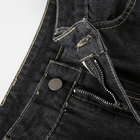 Floral Embroidery Vintage Low Rise Flared Jeans Women