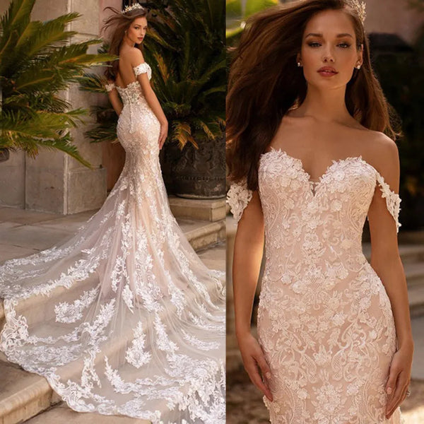 Customized Sexy Mermaid Lace Wedding Dresses for Brides