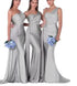 Mermaid Satin Corset Bridesmaid Dress for Wedding Party Gown with Ruched Detailing and Floor Length