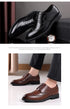 Men Classic Retro Brogues Lace Up Business Leather Shoes Formal Office Flats Wedding Party Oxford Shoes