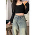 Vintage Wide Leg Jeans for Women - Stylish Casual Trousers Perfect for Spring Streetwear, Loose Fit High Waist Denim Pants Ideal for Effortless Wide Leg Jeans Outfit Inspirations