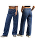 Baggy Dot Print Jeans For Women, Casual Wide Leg Denim Pants With Pockets, Low Rise Comfort Fit