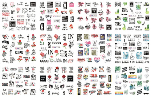 12 Floral Patterns Summer Nail Water Decals - Daffodils, Lilies, and Tulips for Stunning Nail Art Transfers and DIY Manicure Accessories