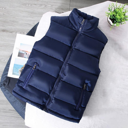 Men's Thermal Sleeveless Padded Vest - Casual Outdoor Body Warmer for Hiking and Winter Wear, Stylish and Functional Down Cotton Jacket, Windproof Design, Perfect for Autumn and Winter Adventures